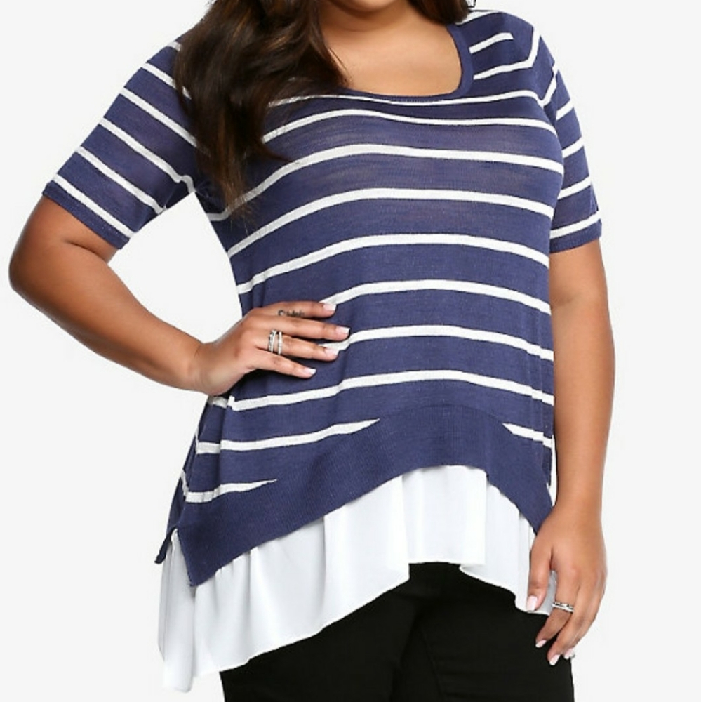Torrid lightweight sharkbite hem sweater